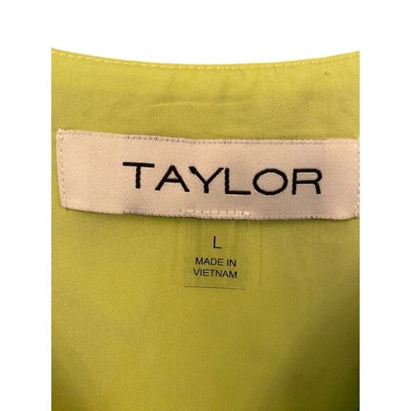 Taylor Blue Floral Printed A-Line V-Neck Dress Size Large - Picture 5 of 9